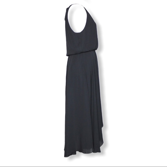 Parker Black High-Low Blouson Halter Dress Small - Picture 4 of 14